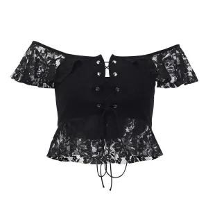 Strap Lace Crop Top SD00896
