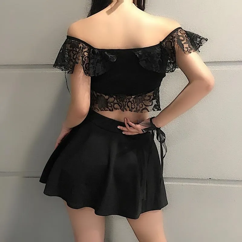 Strap Lace Crop Top SD00896