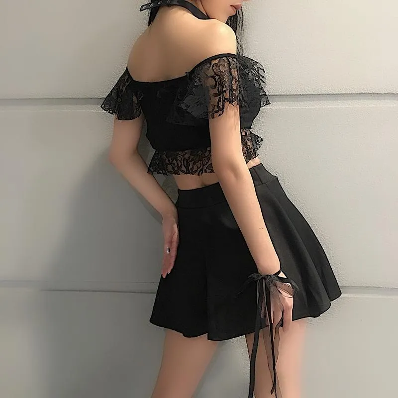 Strap Lace Crop Top SD00896