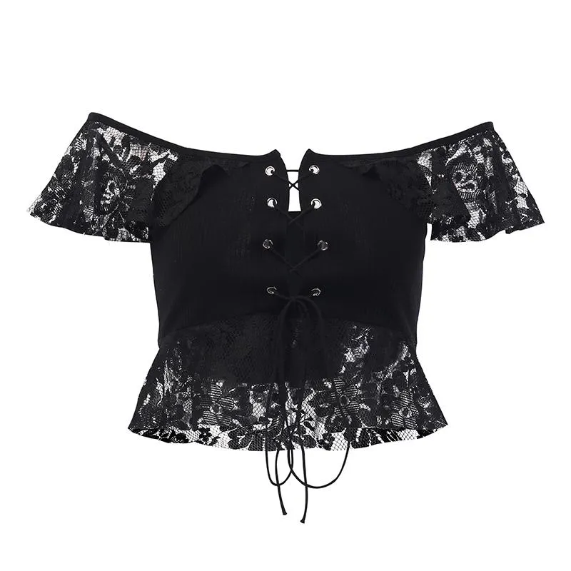Strap Lace Crop Top SD00896