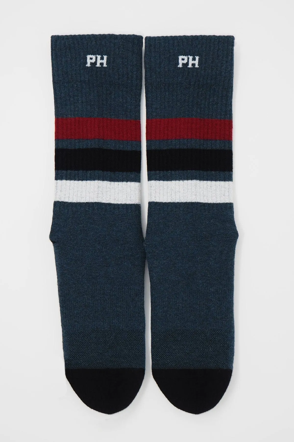 Striped Men's Organic Cotton Trainer Socks | Navy