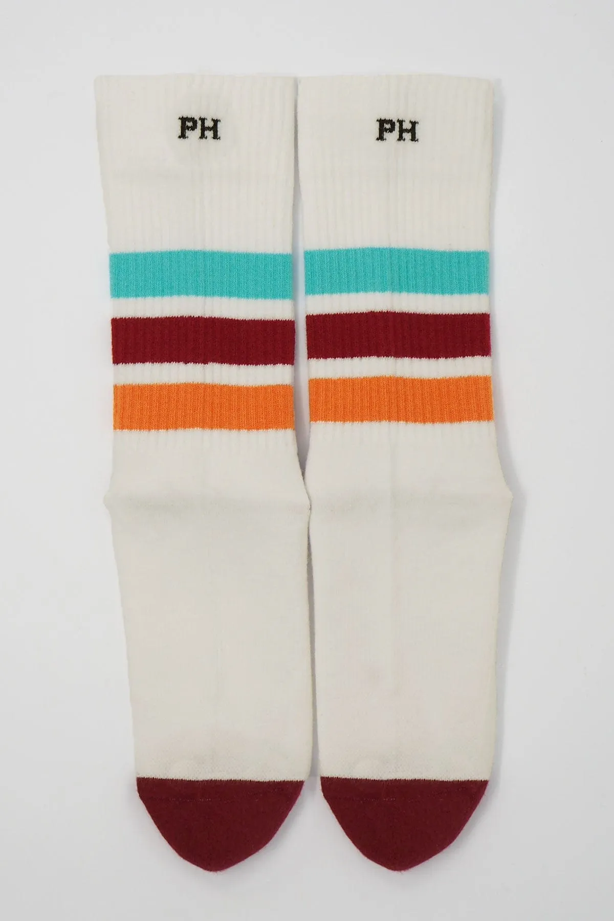 Striped Women's Organic Cotton Trainer Socks | White