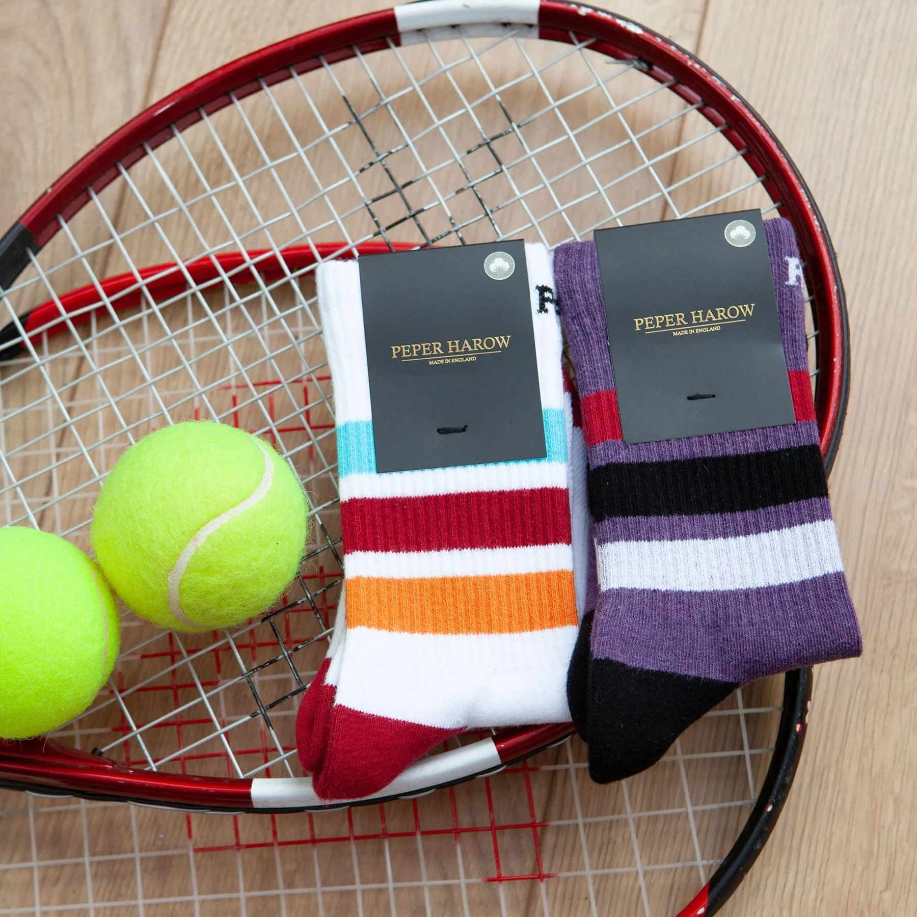 Striped Women's Organic Cotton Trainer Socks | White