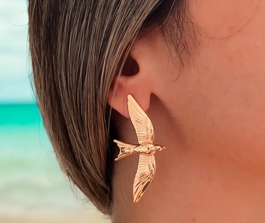Swallow 14K gold Stud Earring