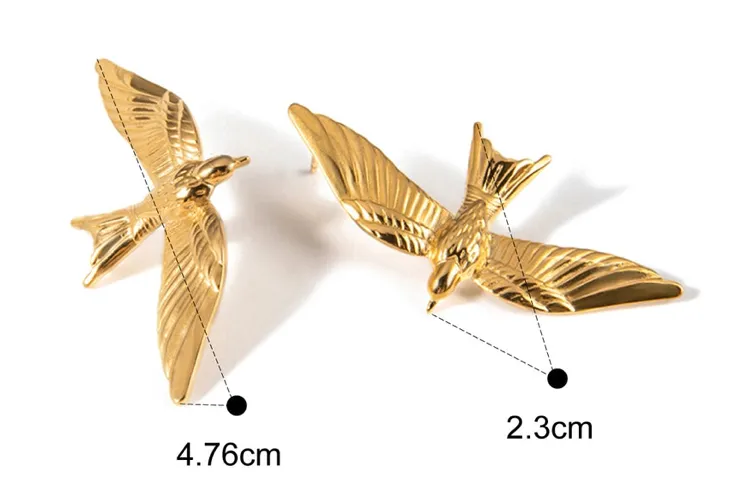 Swallow 14K gold Stud Earring