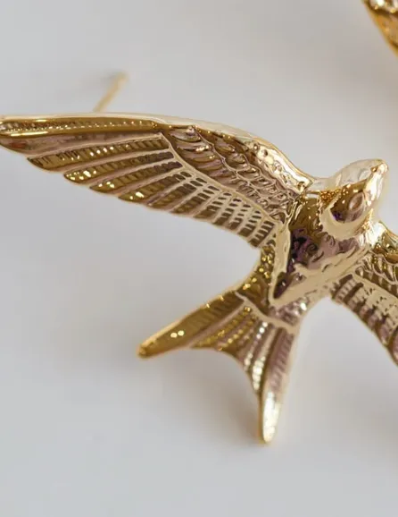 Swallow 14K gold Stud Earring