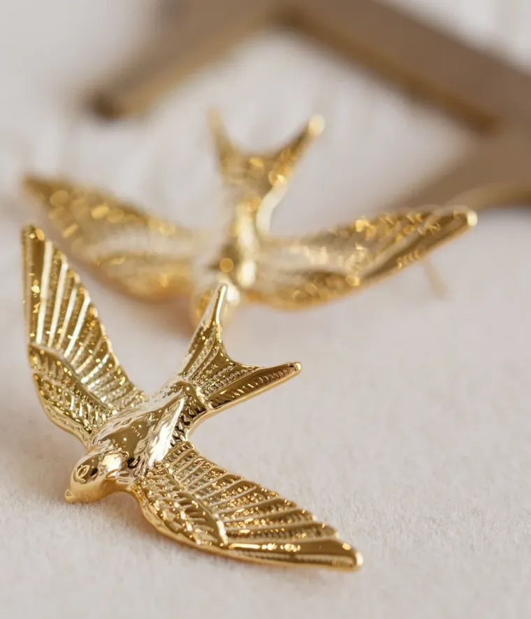 Swallow 14K gold Stud Earring
