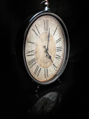 Table Clock Vintage Looking Measures 13.5" H x 9.5" W x 2" D