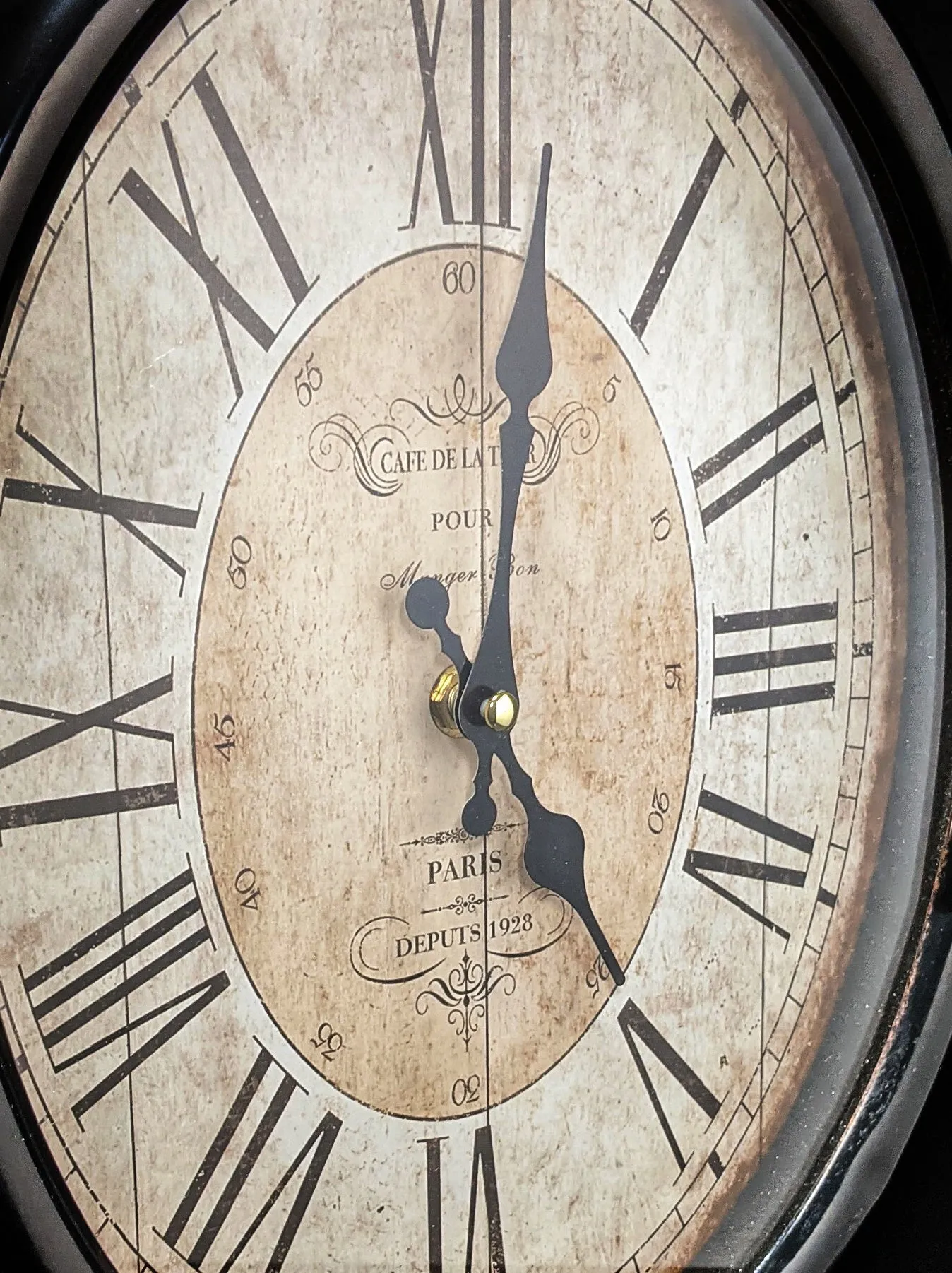 Table Clock Vintage Looking Measures 13.5" H x 9.5" W x 2" D
