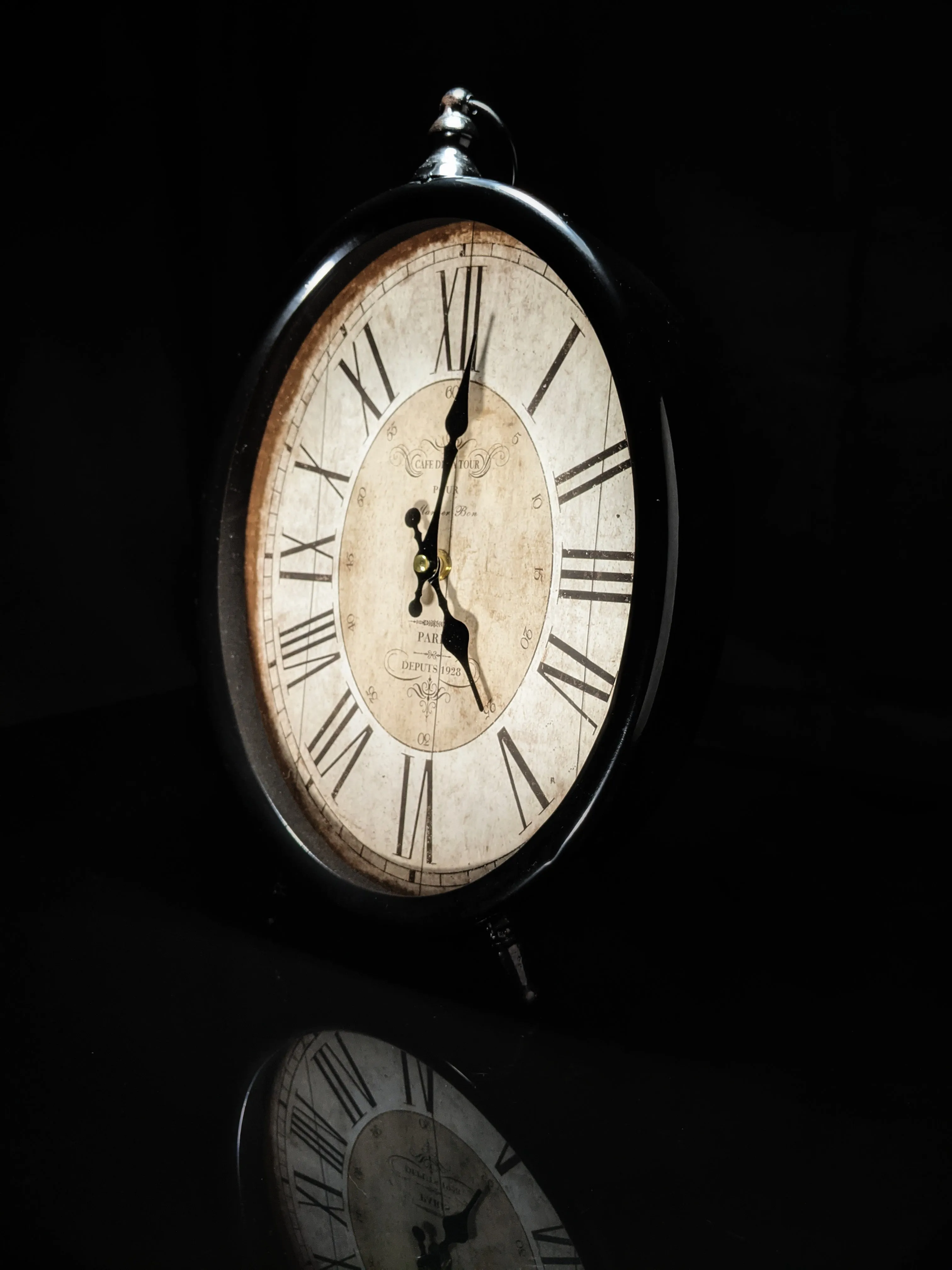 Table Clock Vintage Looking Measures 13.5" H x 9.5" W x 2" D