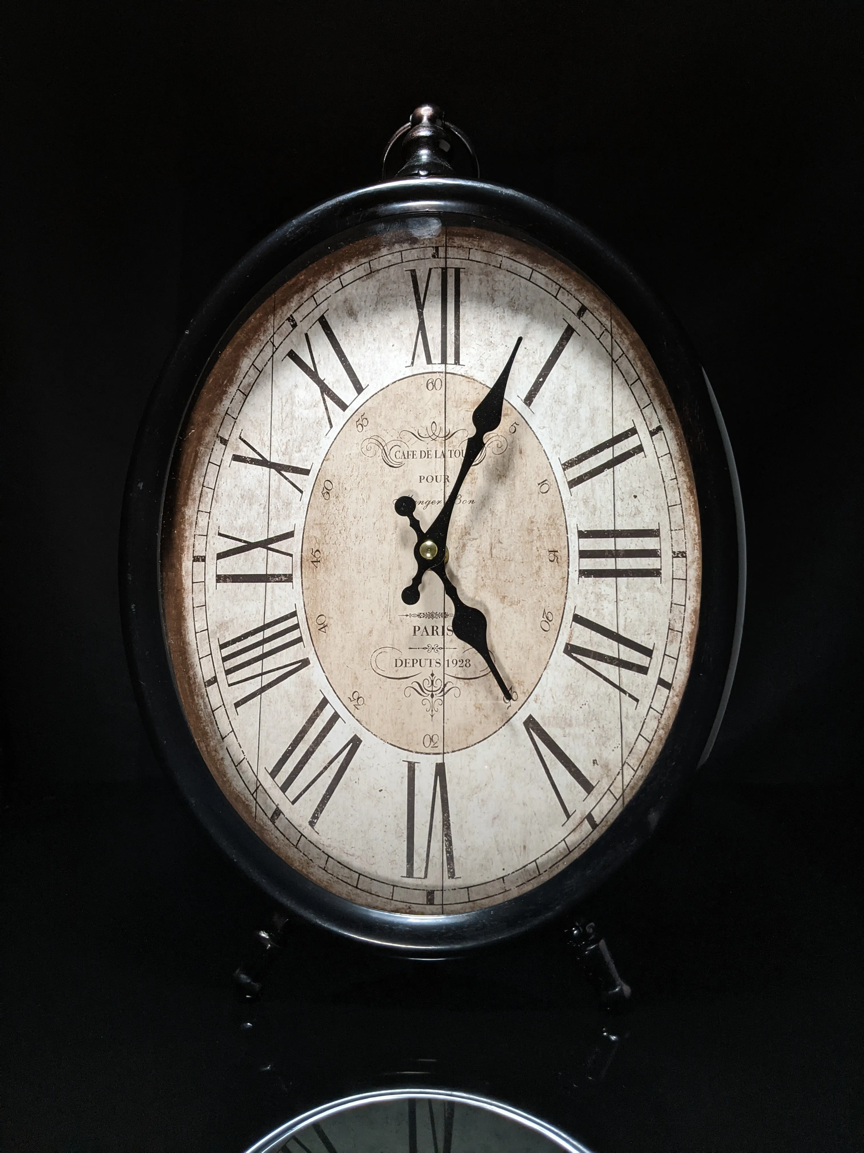 Table Clock Vintage Looking Measures 13.5" H x 9.5" W x 2" D