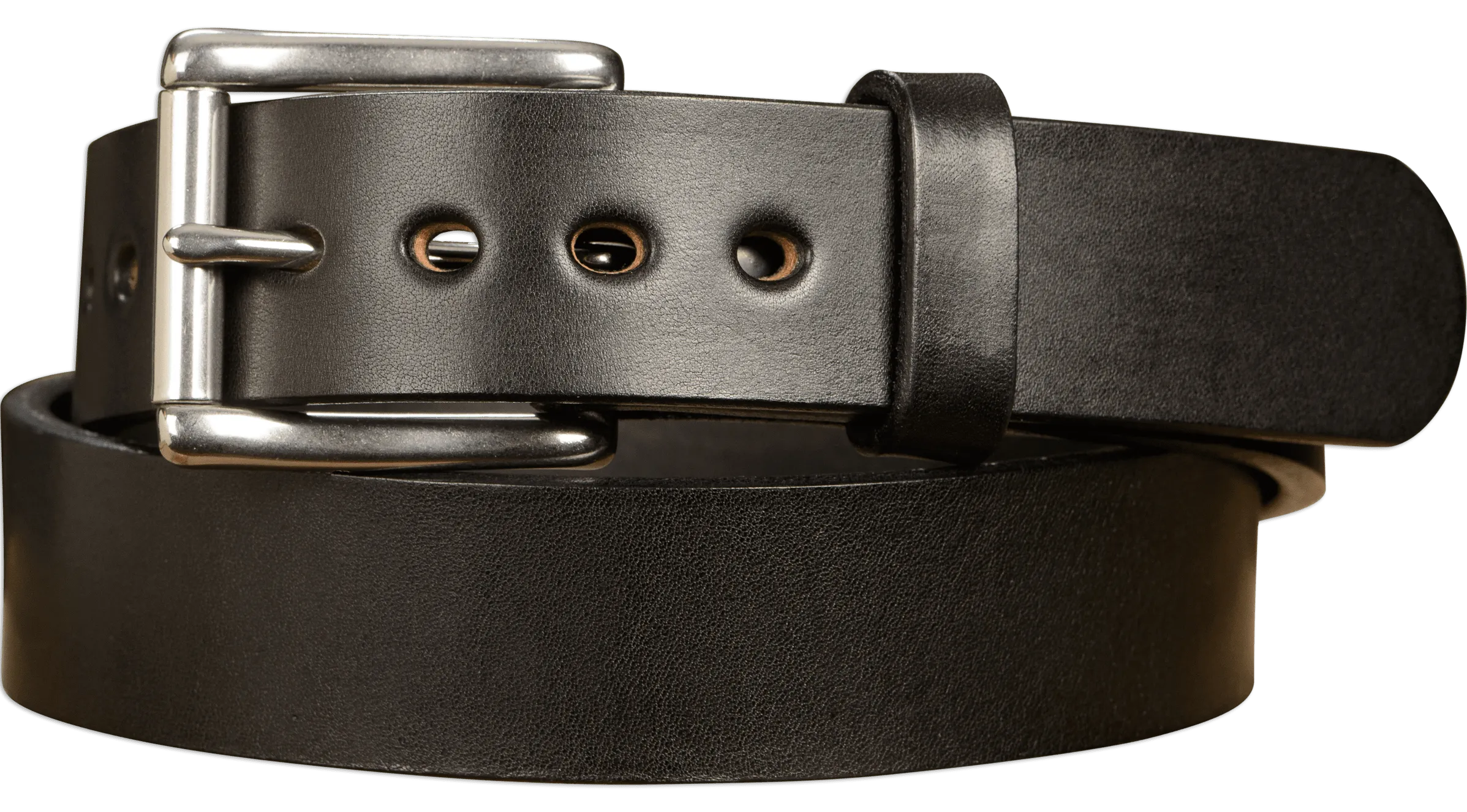 The Eastwood: Men's Black Non Stitched Leather Belt Max Thick 1.50"