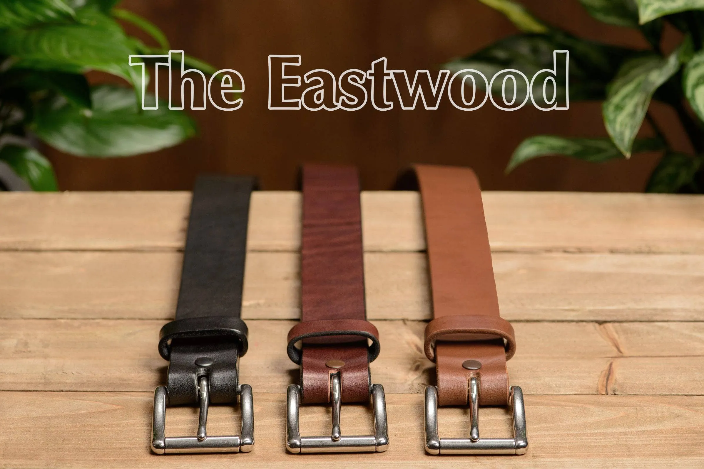 The Eastwood: Men's Black Non Stitched Leather Belt Max Thick 1.50"