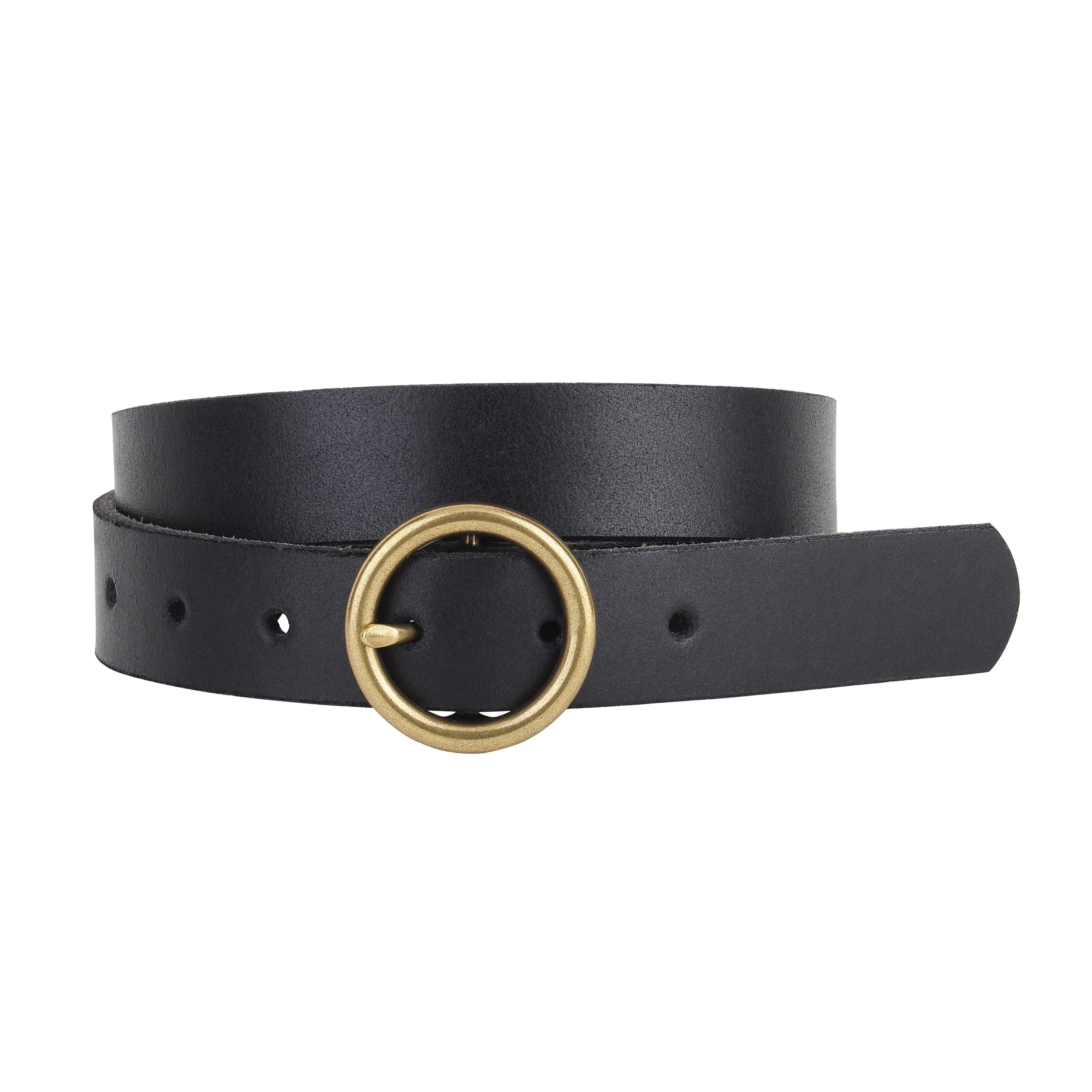 The Silo Leather Belt Black - Small Buckle