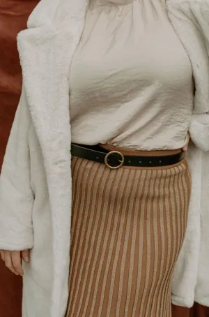 The Silo Leather Belt Black - Small Buckle
