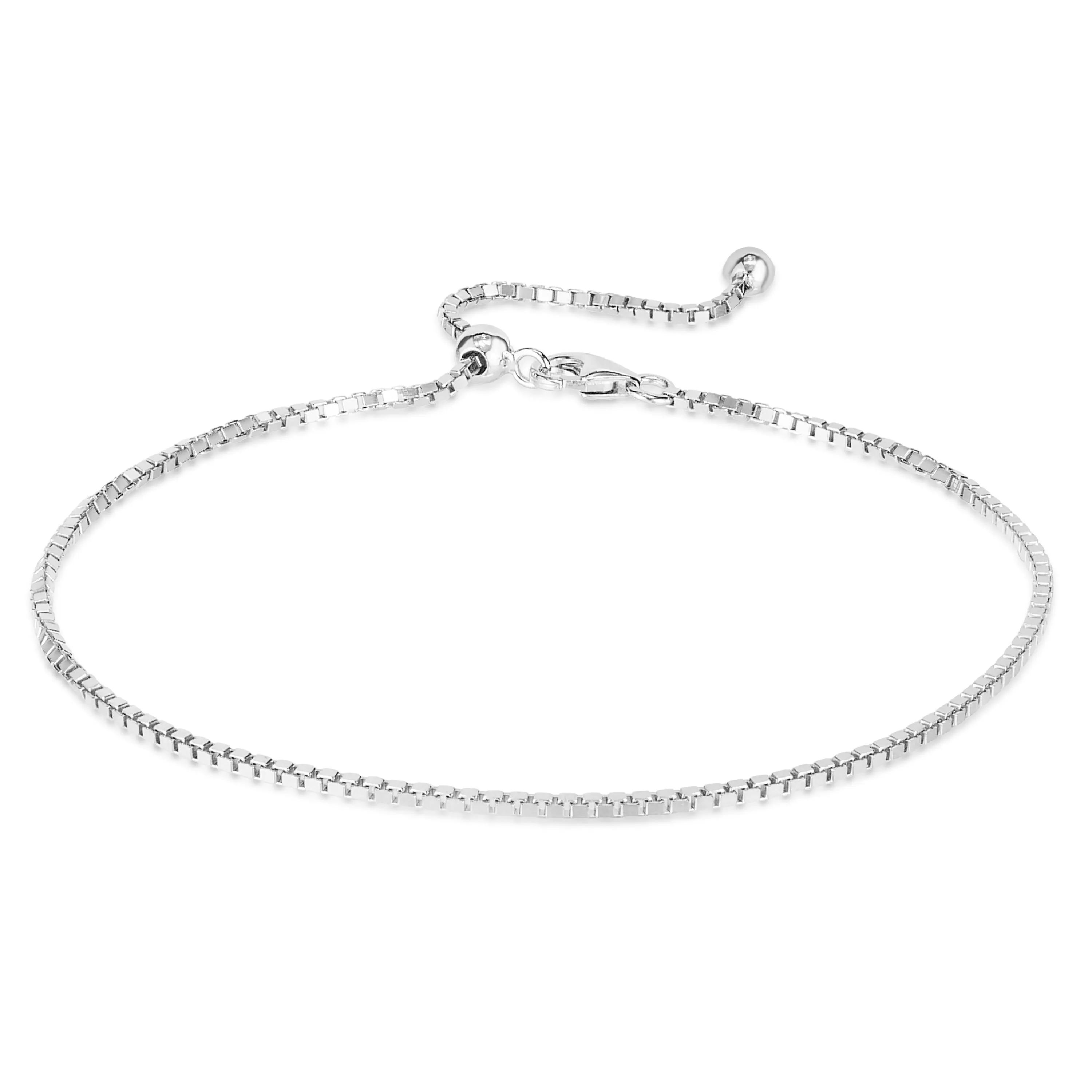 The White Gold Slight Shimmer Adjustable Bolo Bracelet