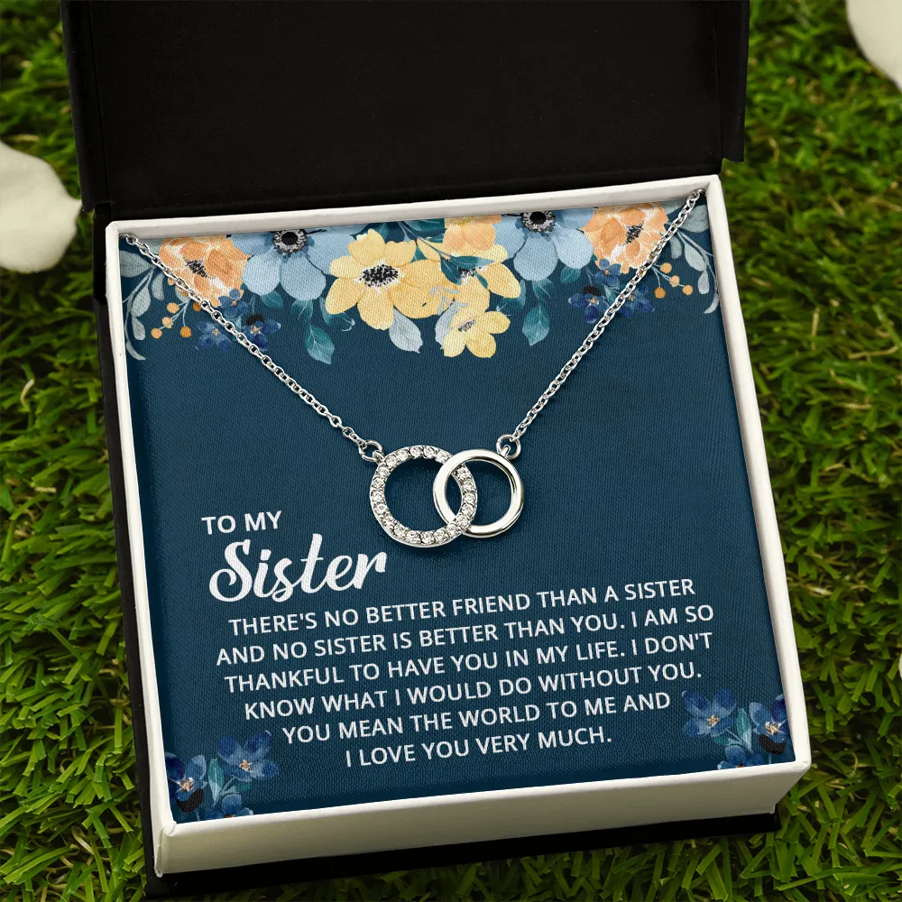There's no better friend-Perfect Pair Circle Necklace for Sister