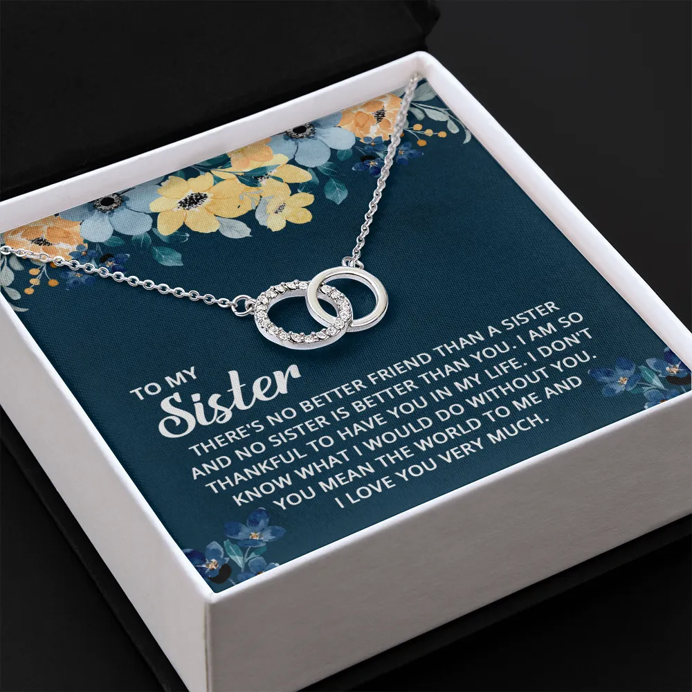 There's no better friend-Perfect Pair Circle Necklace for Sister