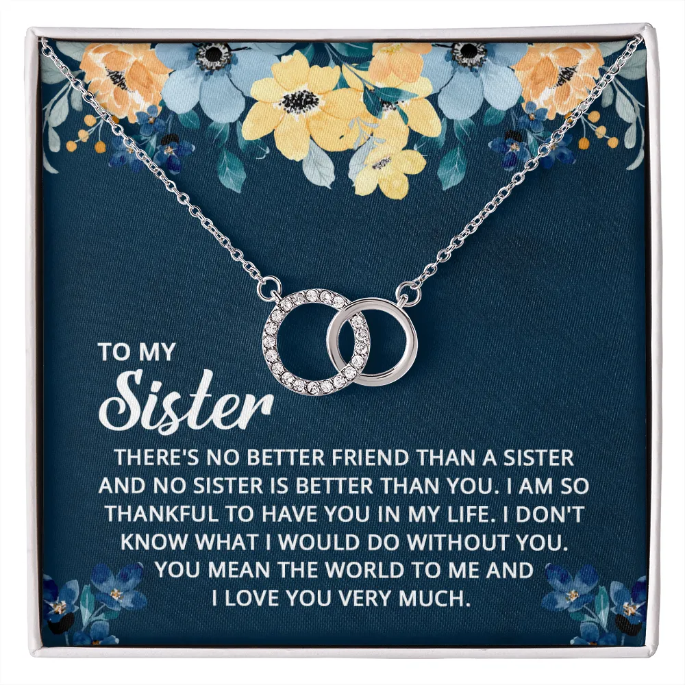 There's no better friend-Perfect Pair Circle Necklace for Sister