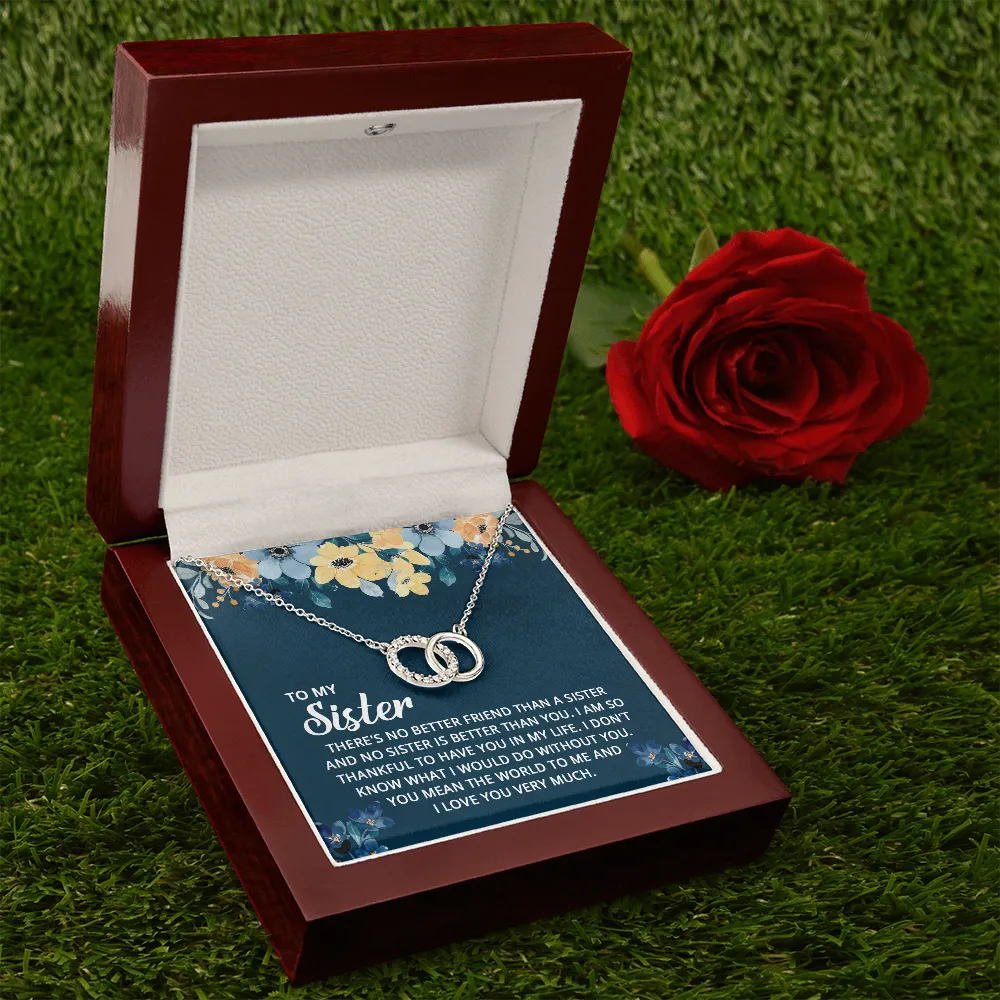 There's no better friend-Perfect Pair Circle Necklace for Sister
