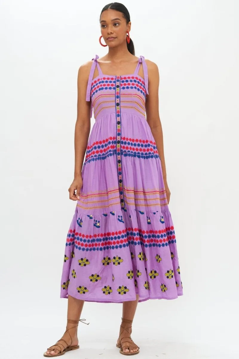 tie strap button midi