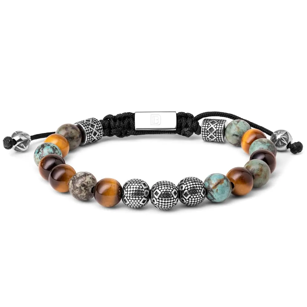 Tiger Eye, Turquoise, and Silver Tropez