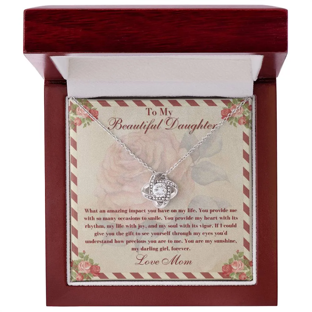 To My Beautiful Daughter Necklace from Mom, Mother to Daughter Necklace, Necklace for Daughter, Graduation, Birthday, Valentines Day, Christmas Gift, Wedding Gift For Daughter From Mom