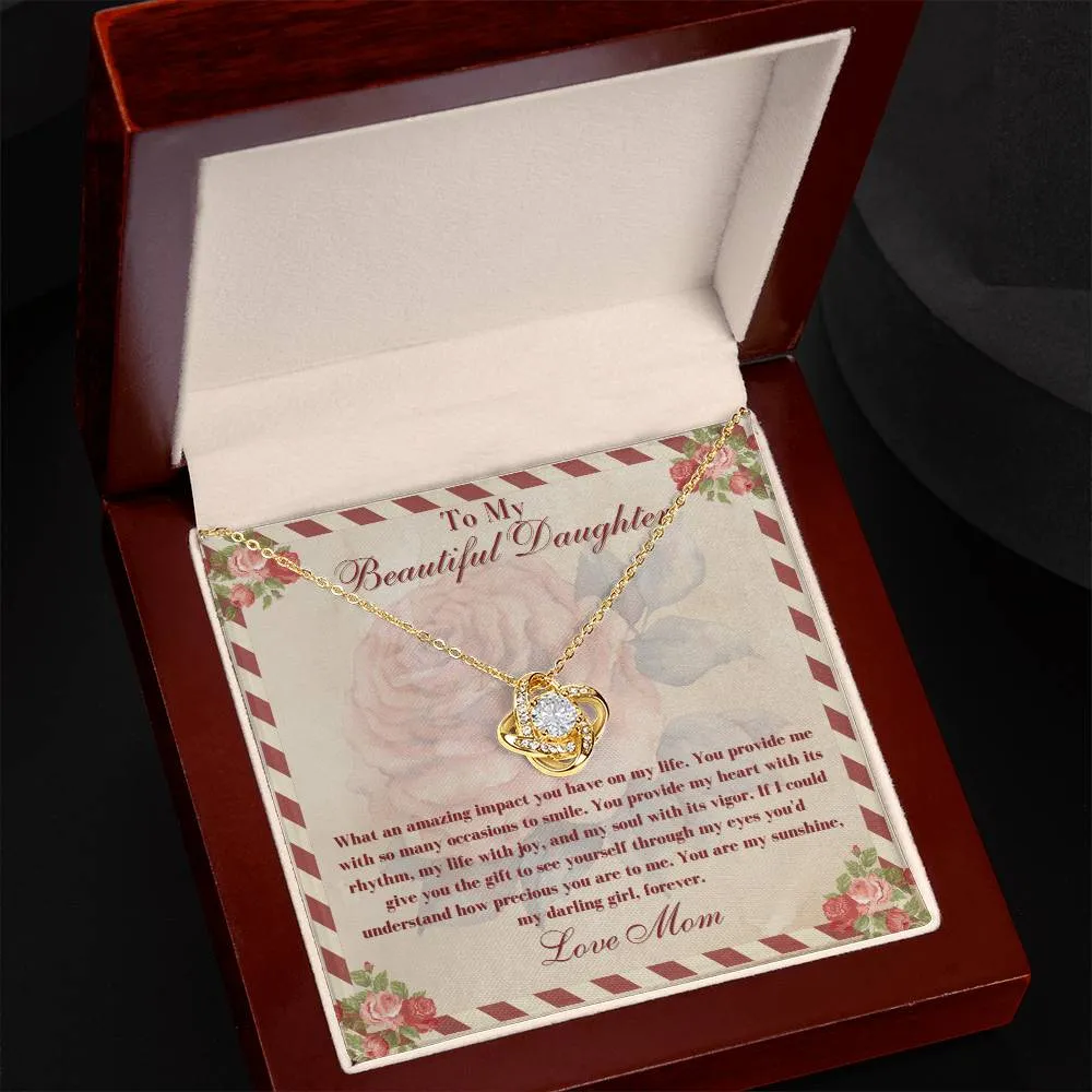 To My Beautiful Daughter Necklace from Mom, Mother to Daughter Necklace, Necklace for Daughter, Graduation, Birthday, Valentines Day, Christmas Gift, Wedding Gift For Daughter From Mom