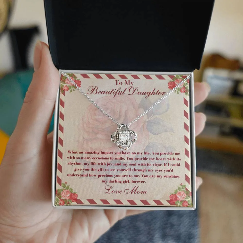 To My Beautiful Daughter Necklace from Mom, Mother to Daughter Necklace, Necklace for Daughter, Graduation, Birthday, Valentines Day, Christmas Gift, Wedding Gift For Daughter From Mom