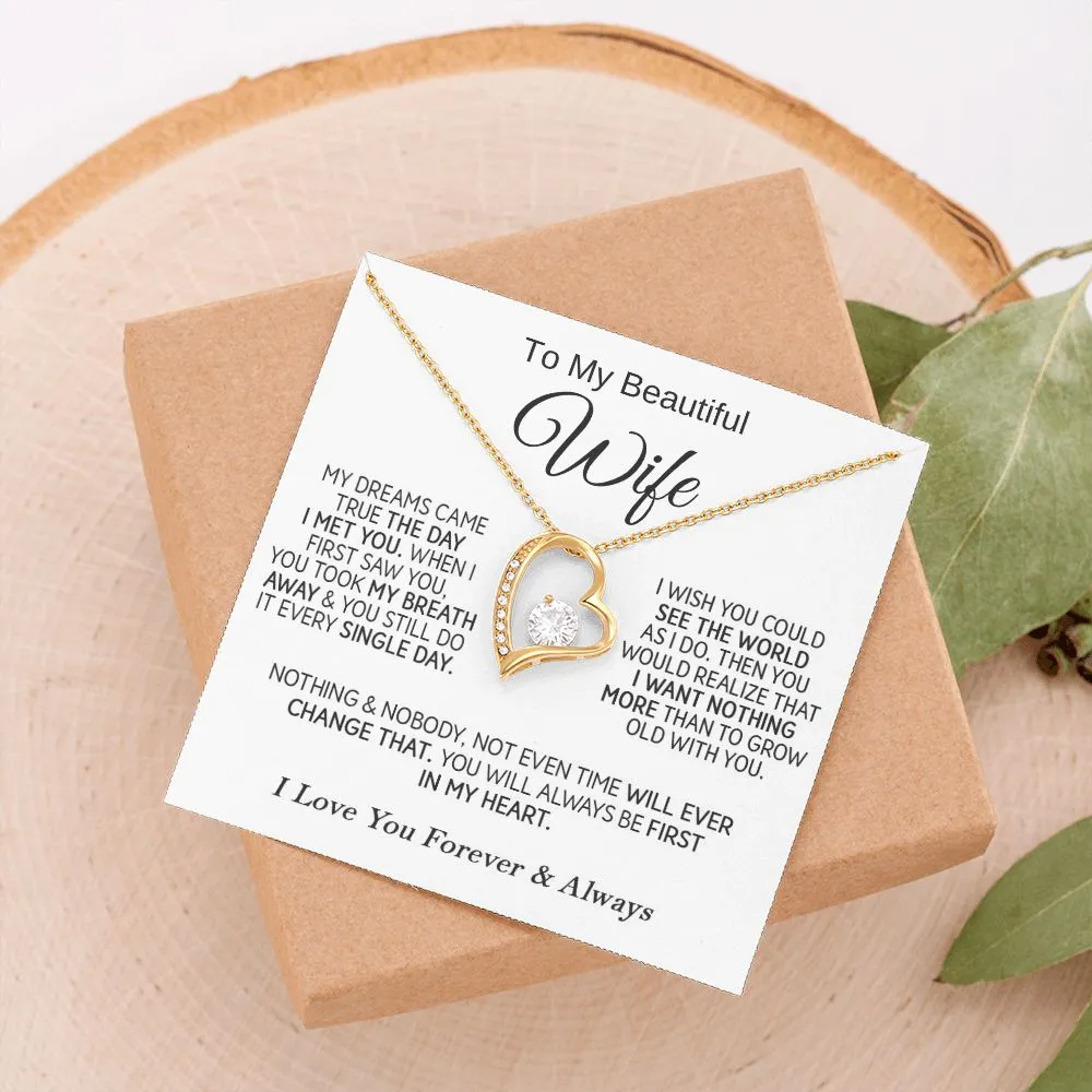 To My Beautiful Wife - Forever Love Necklace