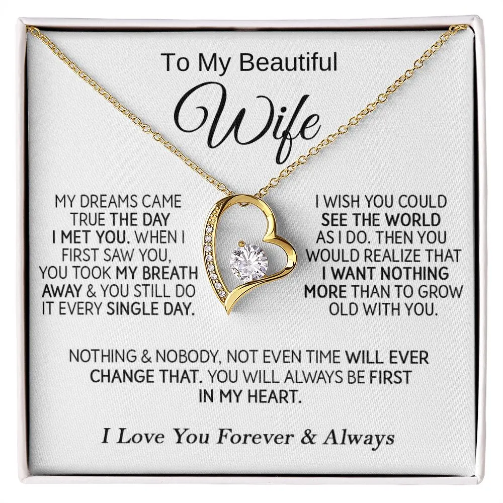 To My Beautiful Wife - Forever Love Necklace
