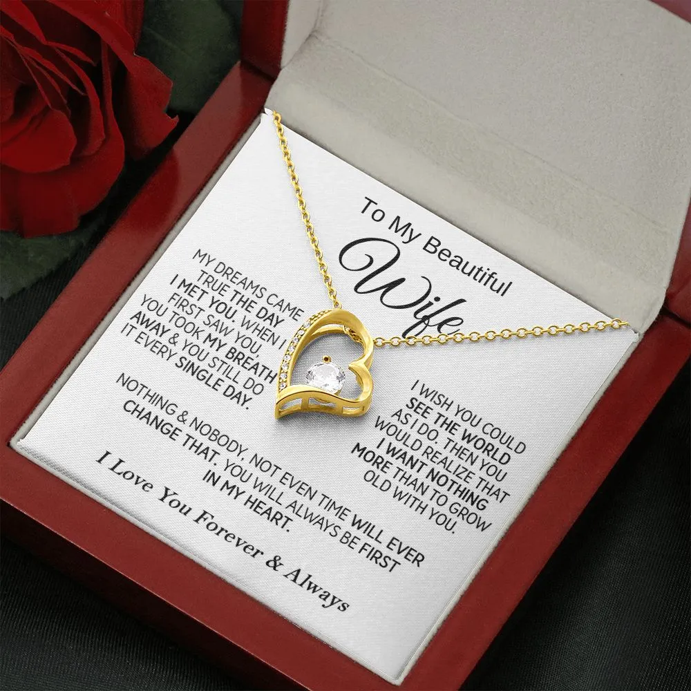 To My Beautiful Wife - Forever Love Necklace
