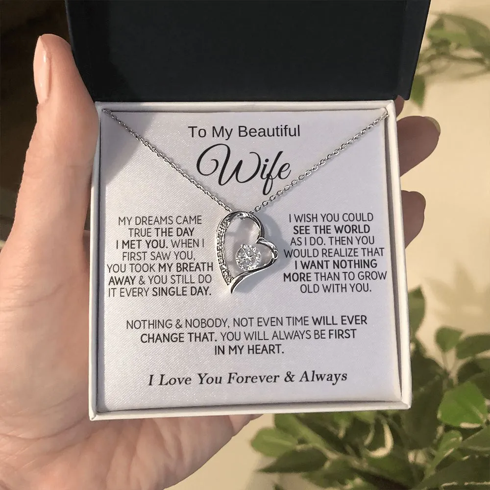 To My Beautiful Wife - Forever Love Necklace
