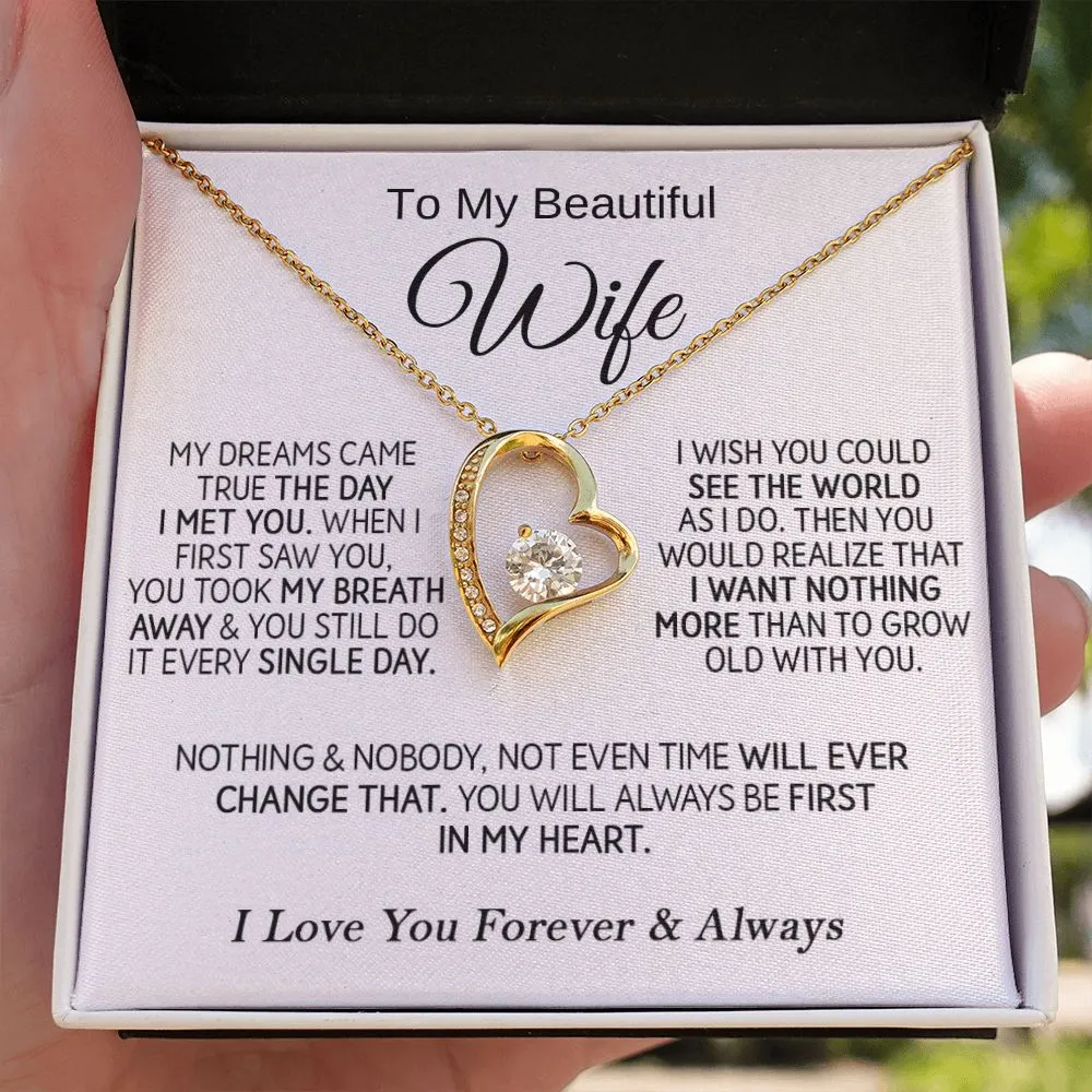 To My Beautiful Wife - Forever Love Necklace