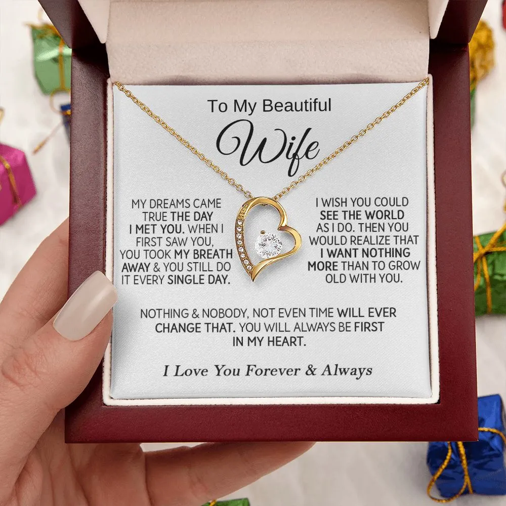 To My Beautiful Wife - Forever Love Necklace