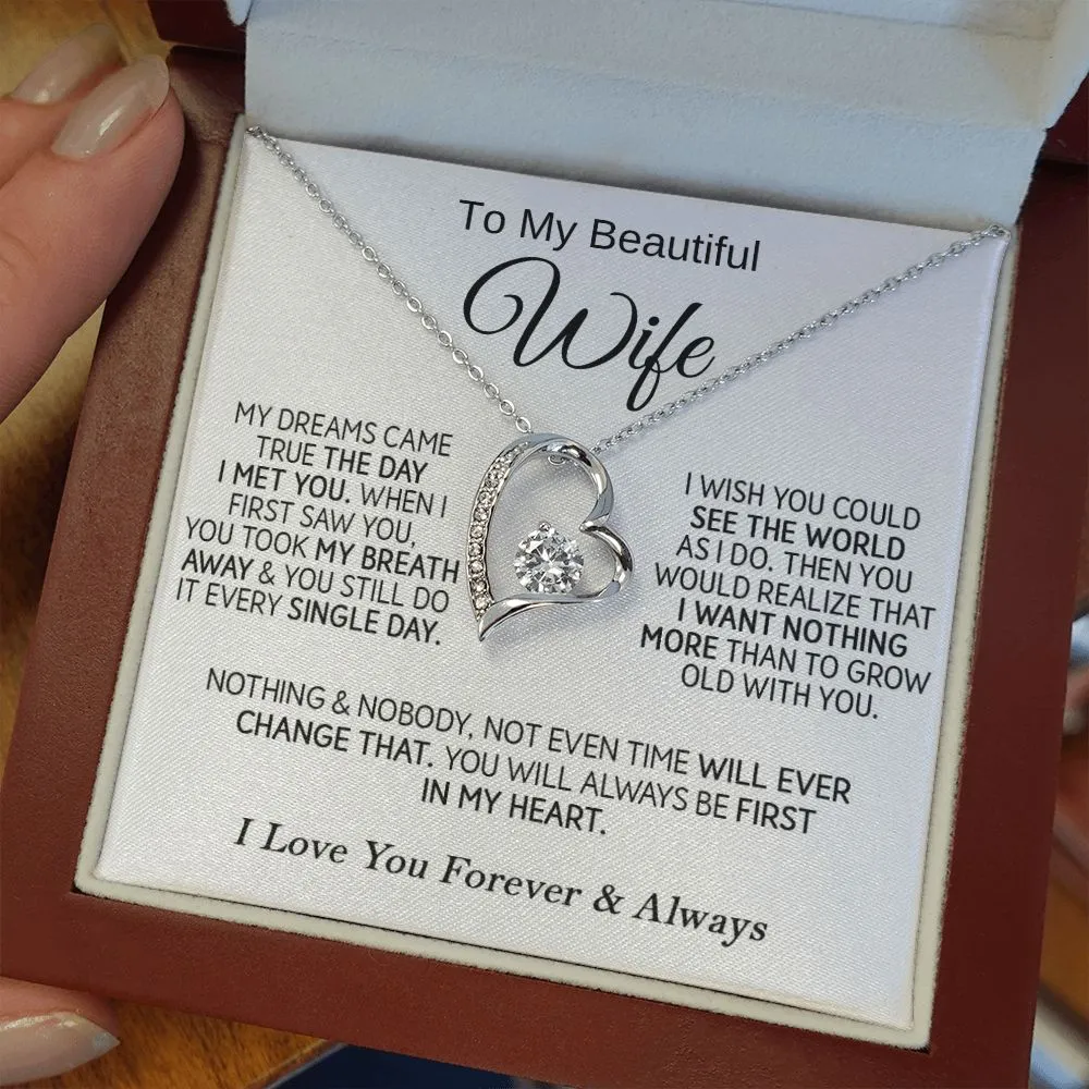 To My Beautiful Wife - Forever Love Necklace