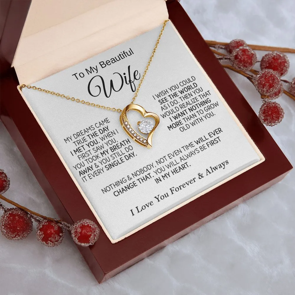 To My Beautiful Wife - Forever Love Necklace
