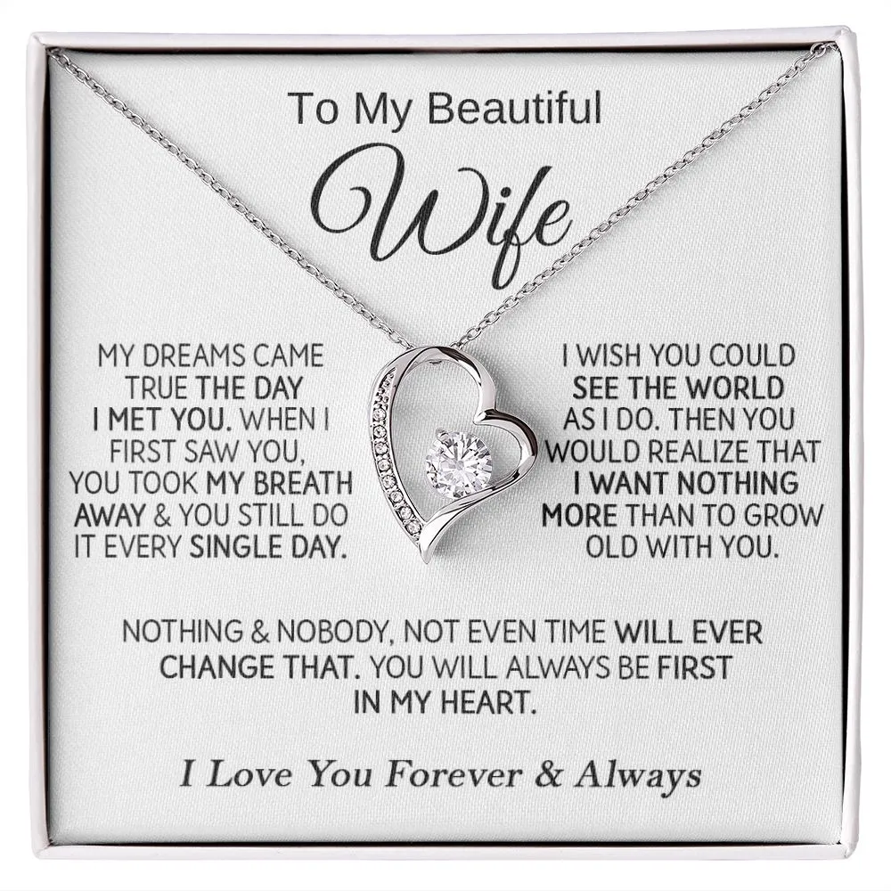 To My Beautiful Wife - Forever Love Necklace