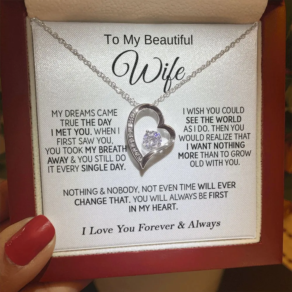 To My Beautiful Wife - Forever Love Necklace