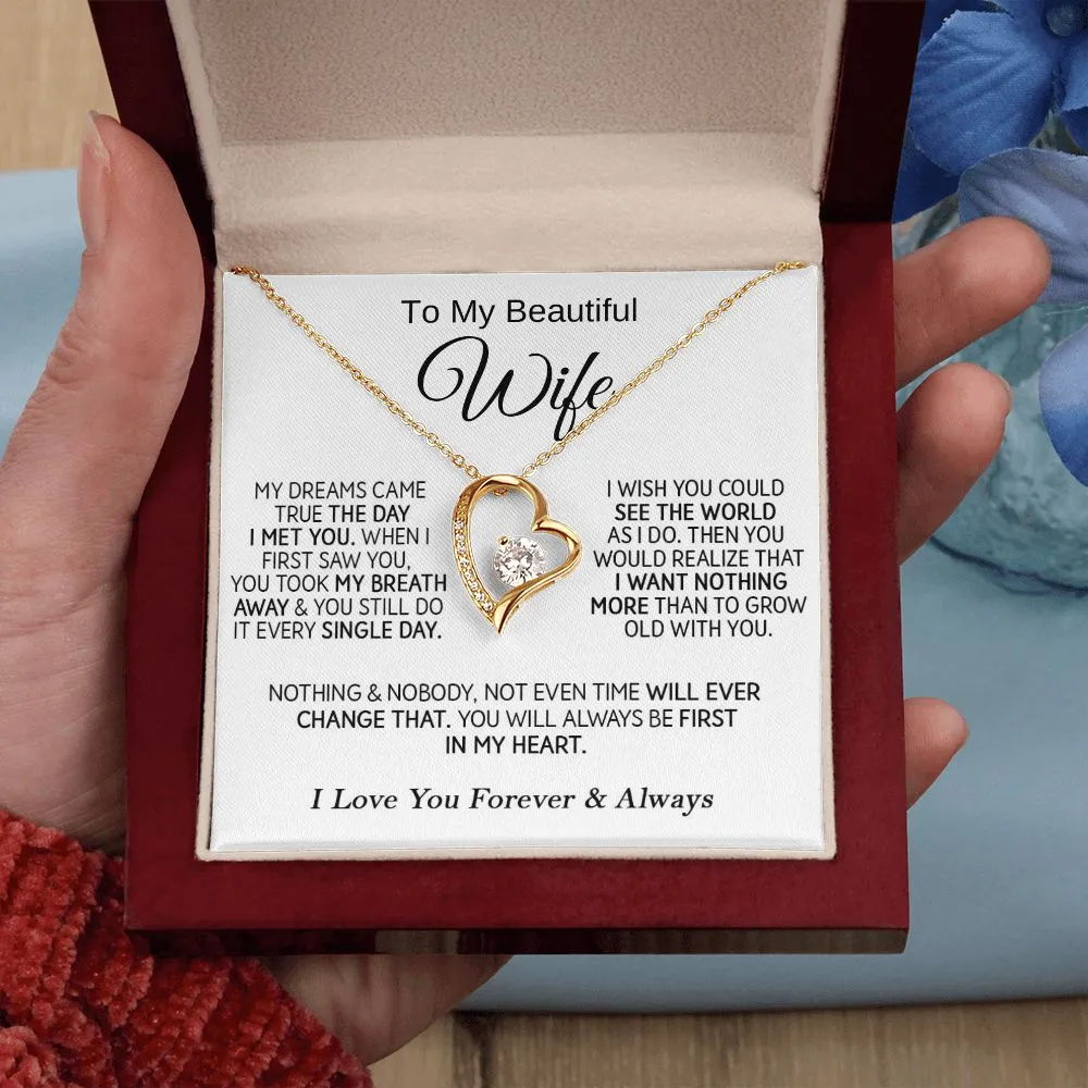 To My Beautiful Wife - Forever Love Necklace