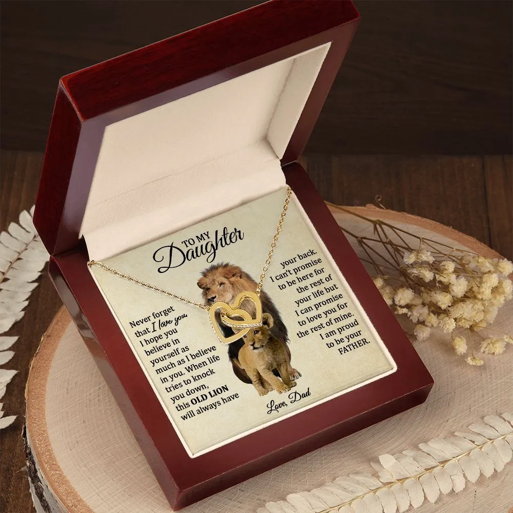 To My Daughter Connected Hearts Necklace (Love Dad) | This Old Lion