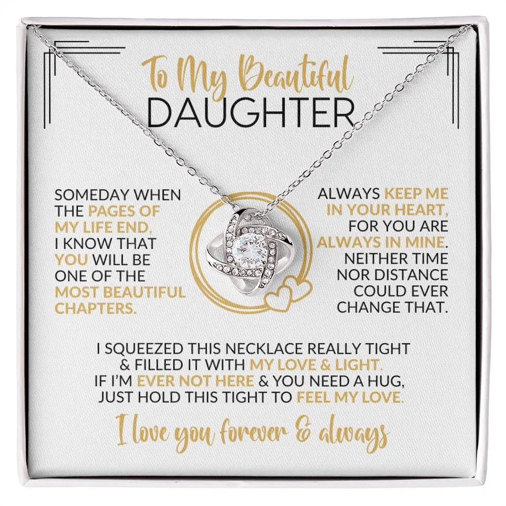 To My Daughter | Pages of My Life | Love Knot Necklace