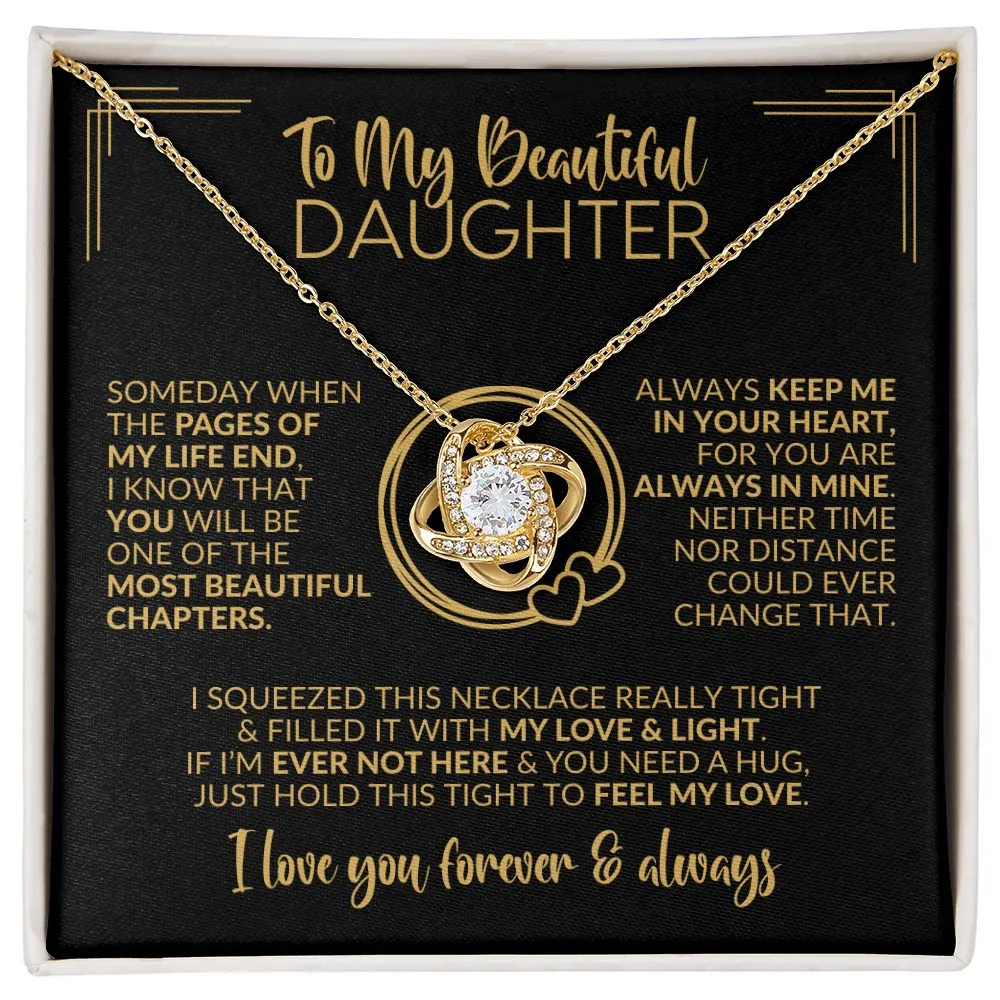 To My Daughter | Pages of My Life | Love Knot Necklace
