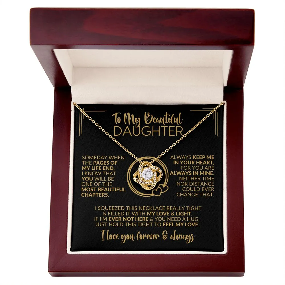 To My Daughter | Pages of My Life | Love Knot Necklace