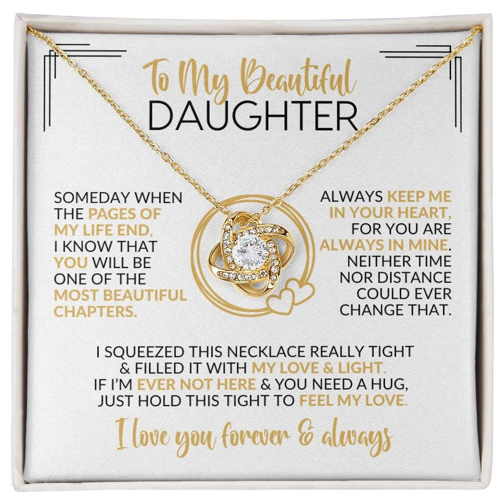 To My Daughter | Pages of My Life | Love Knot Necklace