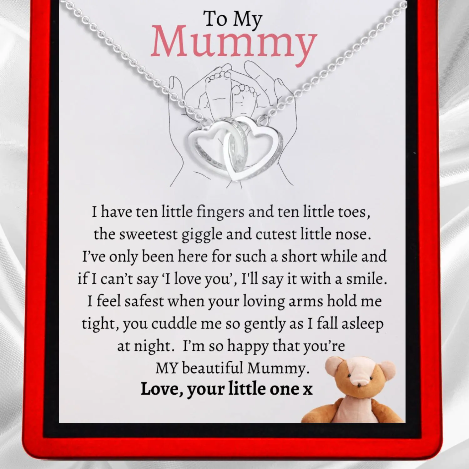 To My Mummy - From Newborn Baby, Interlocking Hearts Necklace Mummy6