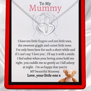 To My Mummy - From Newborn Baby, Interlocking Hearts Necklace Mummy6