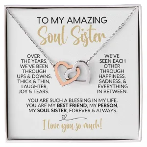 To My Soul Sister | Ups & Downs | Interlocking Hearts Necklace