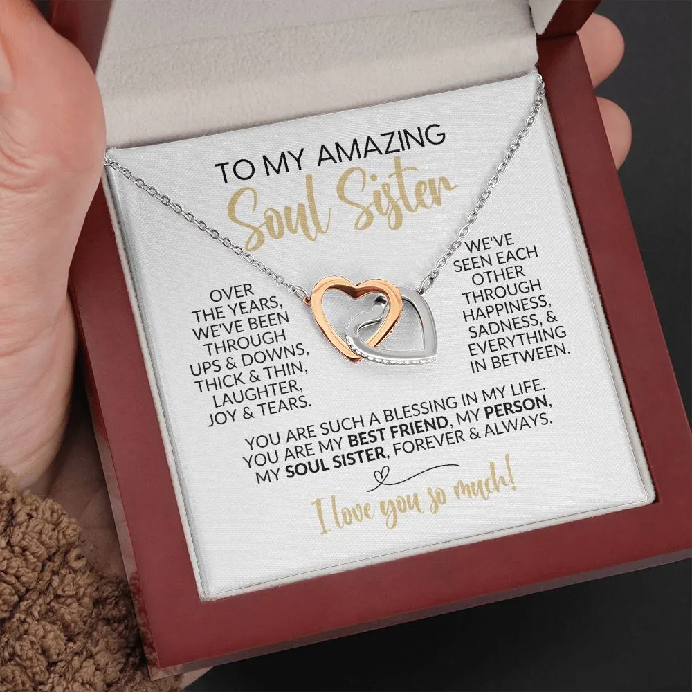 To My Soul Sister | Ups & Downs | Interlocking Hearts Necklace