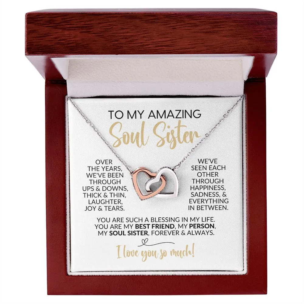 To My Soul Sister | Ups & Downs | Interlocking Hearts Necklace